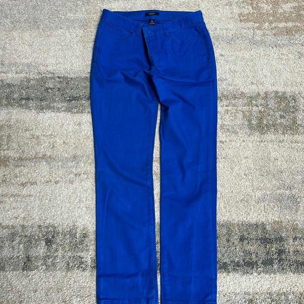 Women chaps, size 6, bright blue jeans